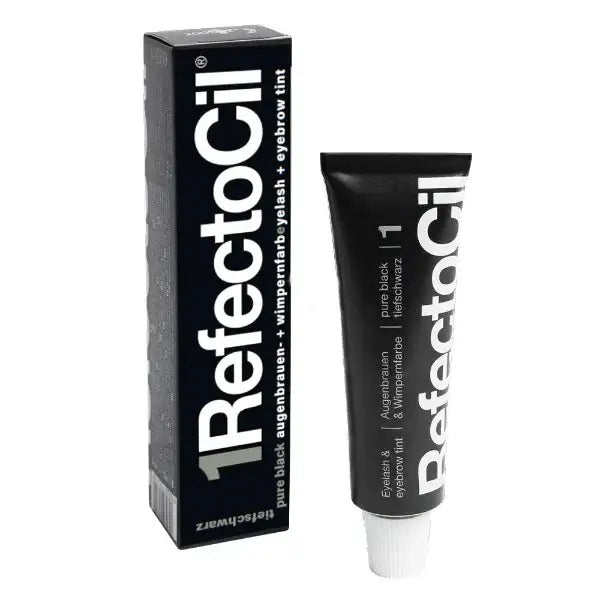 Schwarze Wimpern- und Augenbrauentönung mit RefectoCil Augenbrauen & Wimpernfarbe
