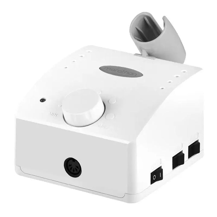 Weißes elektrisches Nagelbohrgerät Saeyang Fräser Marathon k35 Cube + SH30N