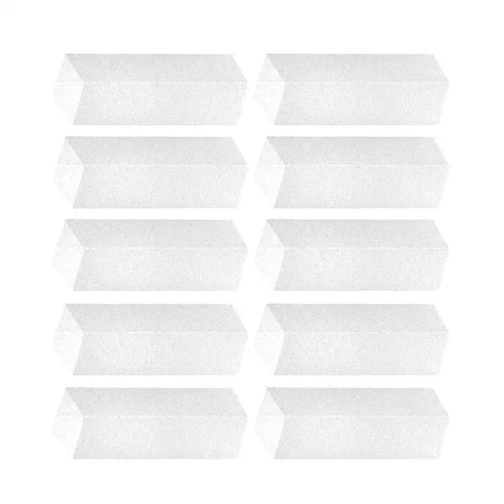 Zehn weiße sechseckige Prismenschleifblöcke in der Verpackung Schleifblock 10 Stk