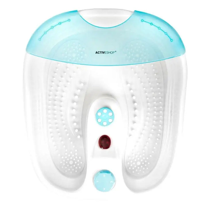 Weiße und blaue Fußbadewanne mit Rollen und Massagegerät, Temperaturerhaltung am-506a