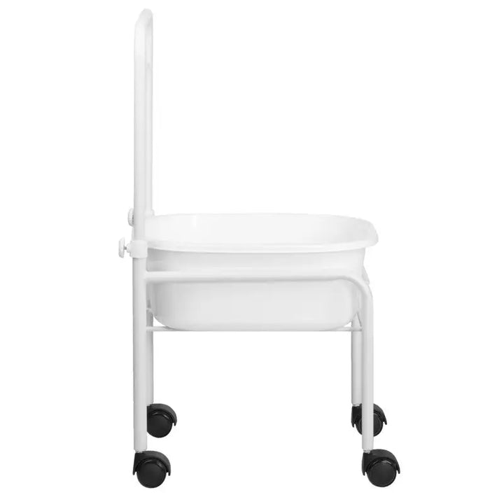 Weißer rollbarer Utility Wagen für Bad und Massagegerät mit Temperaturkontrolle
