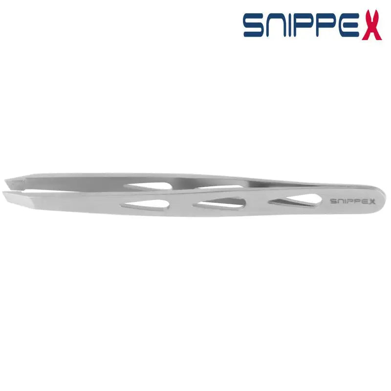 Silberne Metallpinzette Snippex Schräg 10cm für präzises Greifen