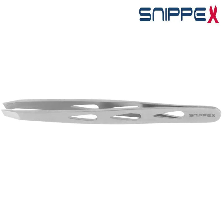 Silberne Metallpinzette Snippex Schräg 10cm für präzises Greifen