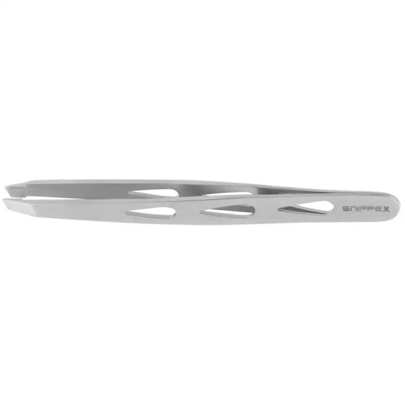 Silberne Metallpinzette Snippex Schräg 10cm für präzises Greifen