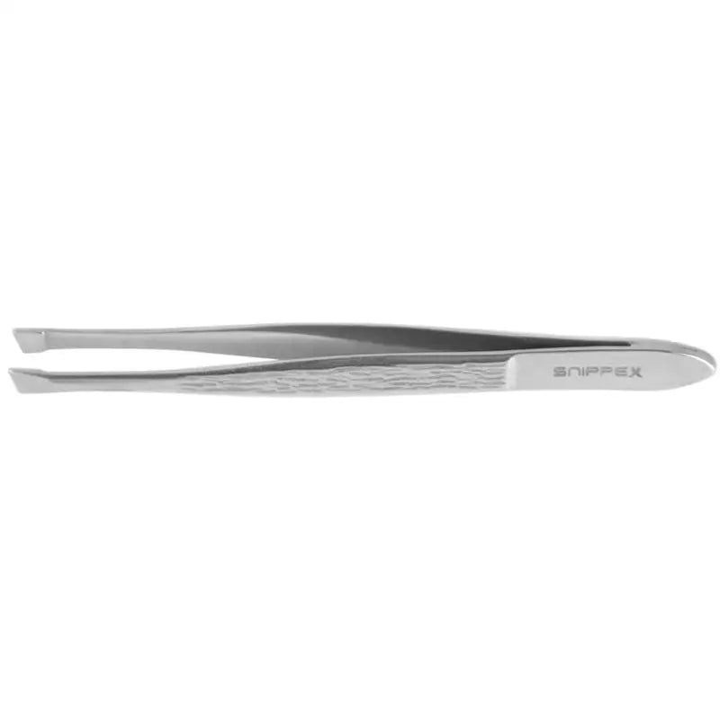 Silberne Metallpinzette Snippex schräg 8cm für präzises Greifen