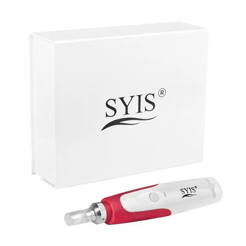 Microneedling-Stift und Verpackung für Syis Microneedle Pen 03 Weiß-Rot