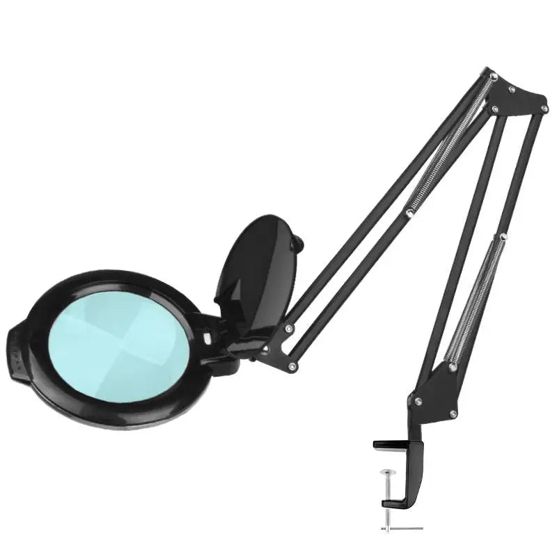 Schwarze Tisch-Lupenlampe mit verstellbarem Arm und LED-Beleuchtung Moonlight 8012/5