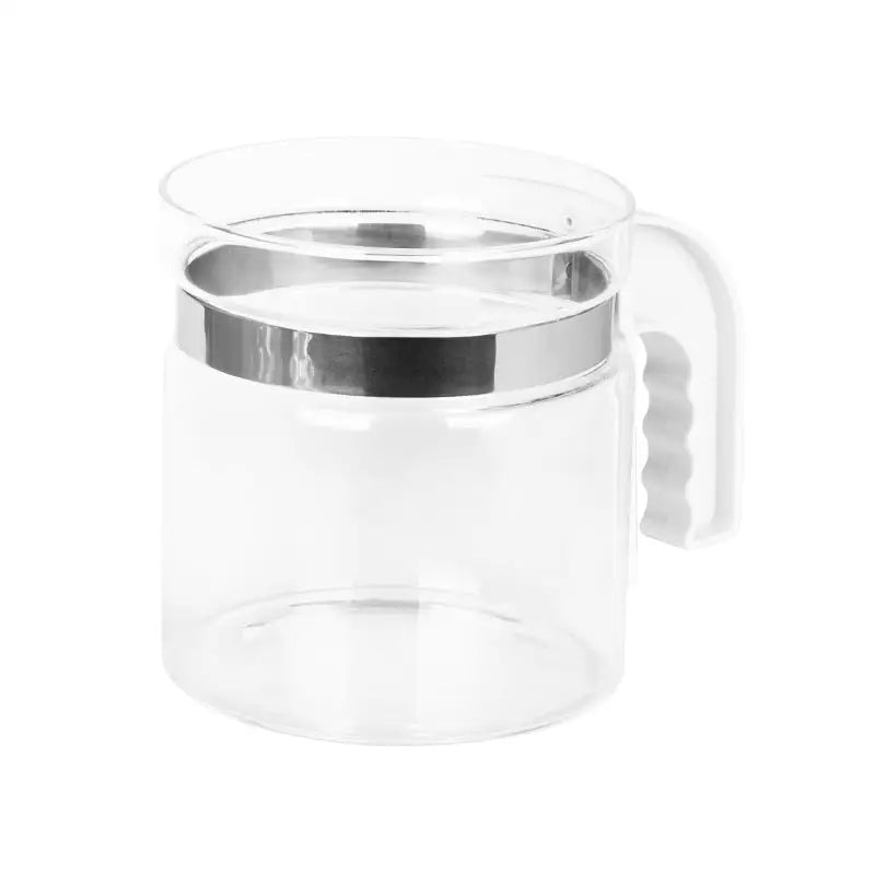 Klare Glas-Kaffee-Karaffe mit Silberschlaufe und weißen Griff für Vasen-Glas 14in1