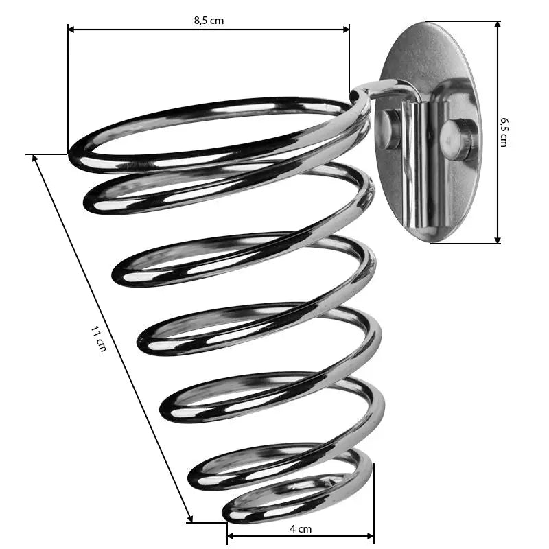 Chrome Spiral Haartrocknerhalter mit Montageplatte für Wandhalterung FX64