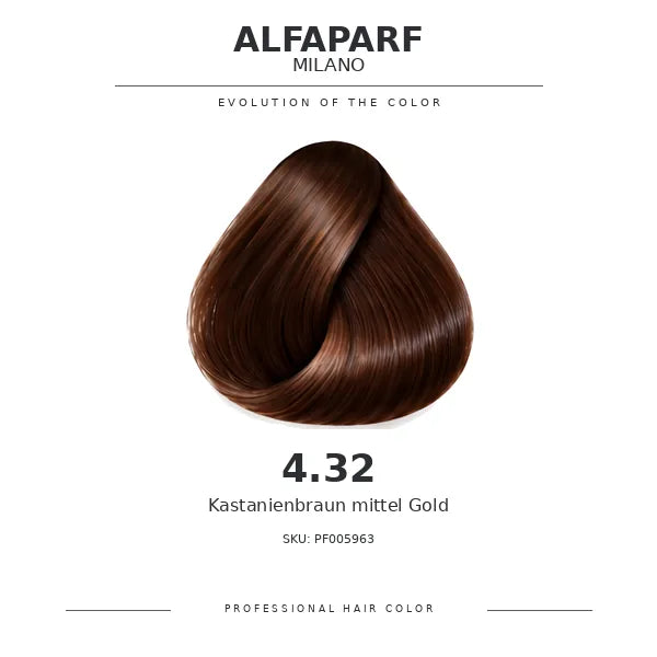 Alfaparf Milano Evolution of the Color Warm Browns 4.32 Kastanienbraun mittel Gold PF005963