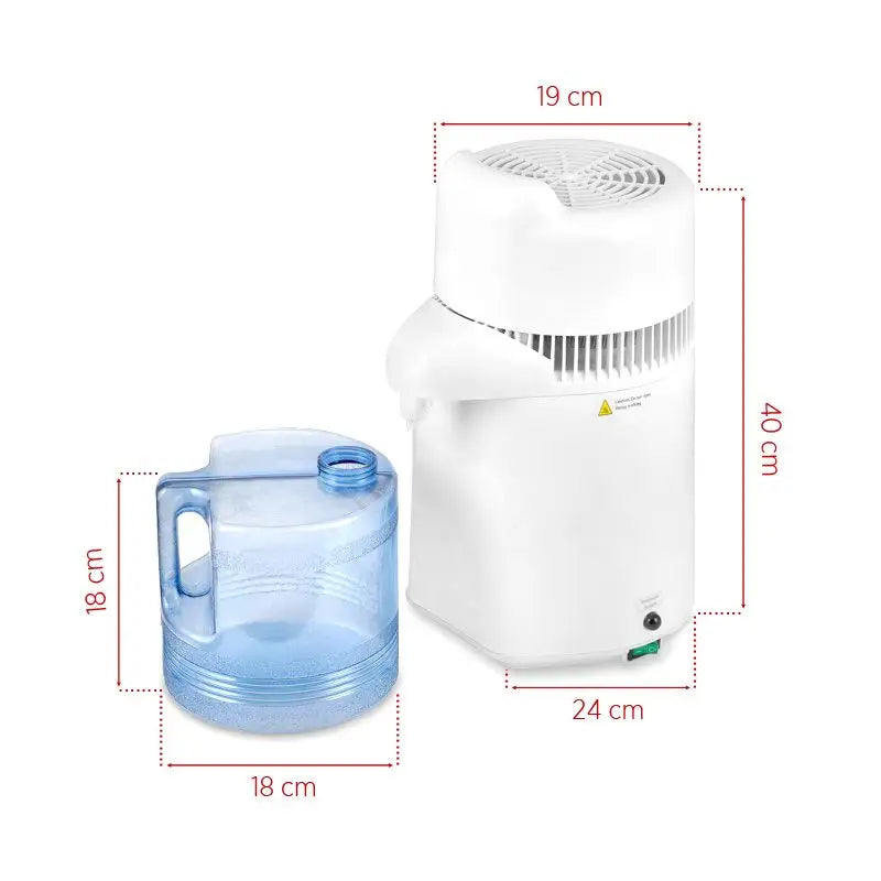Wasserdestillationsgerät mit Auffangbehälter für reines Wasser